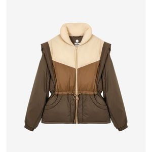 Isabel Marant Étoile Darshazi Colorblock Quilted Jacket in Khaki